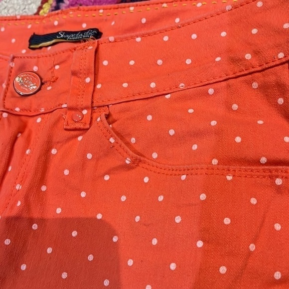 3 For $30”**Lee Shapetastic”Hidden Hold” Coral &White Stretch Ankle Zip Size 8P - Picture 3 of 9